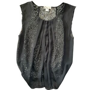 Black Sequin Relaxed Blouse